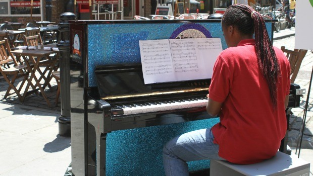 15-year-old Daniele McCain plays some Anita Baker on the piano. 